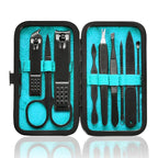Manicure Set 9 in 1 Stainless Steel, Nail Clippers Scissors Pedicure Tools Kit by HANTEKAS
