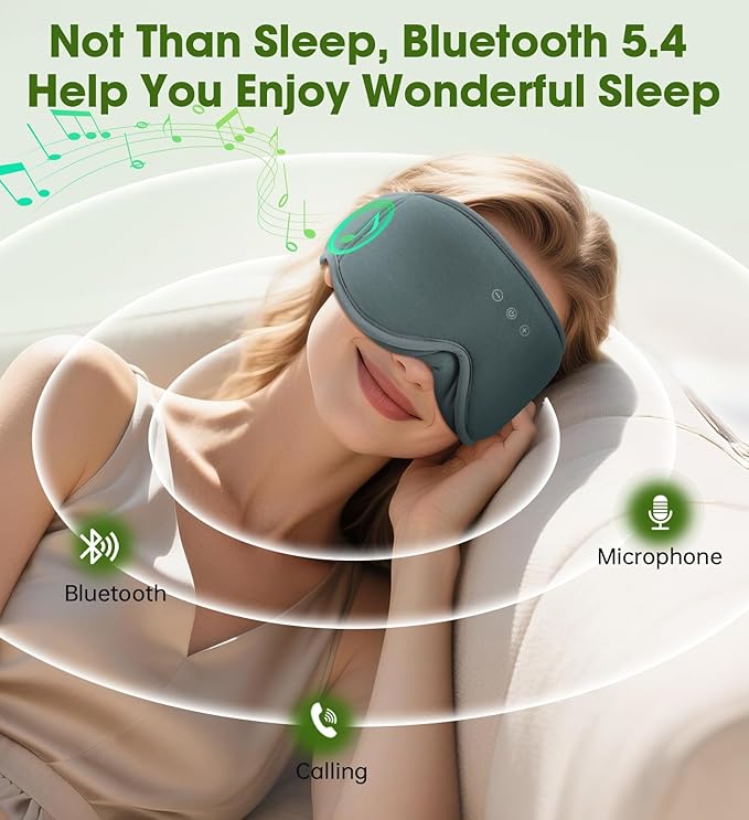 Bamboo Cotton Sleep Mask with Bluetooth Wireless Headphones - Image 6