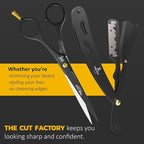 The Cut Factory- Pro Line Extremely Sharp Razor Edge Hair Cutting Scissors Ofset Handle Hair Scissors (BLACK)