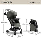 Mompush Lithe V2 Lightweight Travel Stroller, Compact Foldable Baby Stroller - Image 4