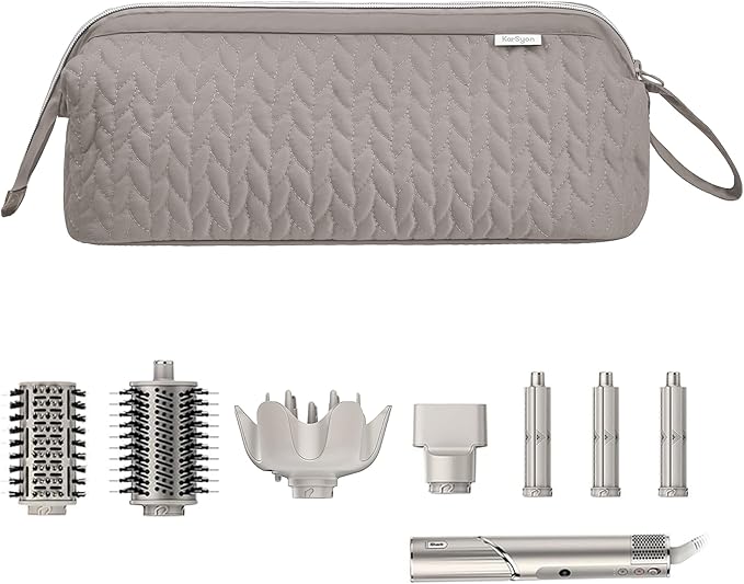 Shark Flex Style Case for Airwrap Hair Dryer Brush Revlon Hair Tools Travel Bag Carrying Case Flat Curling Iron Organizer (Camel)