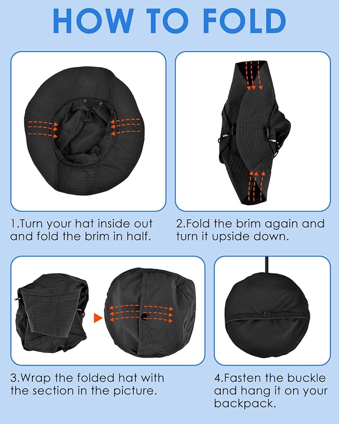 BROTOU Foldable Bucket Hats for Women/Men, UPF 50+ Wide Brim Sun Hat, - Image 7