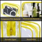 16 Pieces Clear Makeup Bag PVC Zippered Clear Toiletry Carry Pouch Portable - Image 5