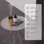 Waterless Essential Oil Diffuser Scent Aromatherapy Diffusers for Home Large Room, Car, Office, Portable Battery Operated Cordless Air Freshener, 4 Timers & 3 Mist Levels, 100ml Capacity (Golden)
