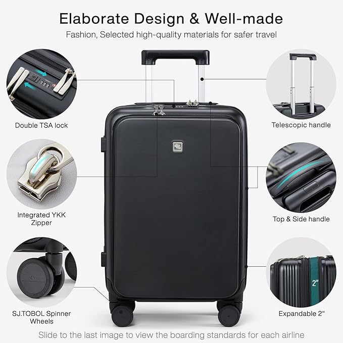 Hanke Grace Expandable Carry On Luggage - Image 3