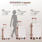 SHOWKOO Luggage Sets 3 Piece Hardside Expandable Suitcase - Image 4