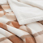 PU MEI Super Soft Faux Rabbit Fur Sherpa Fleece Throw Blanket, Reversible - Image 4
