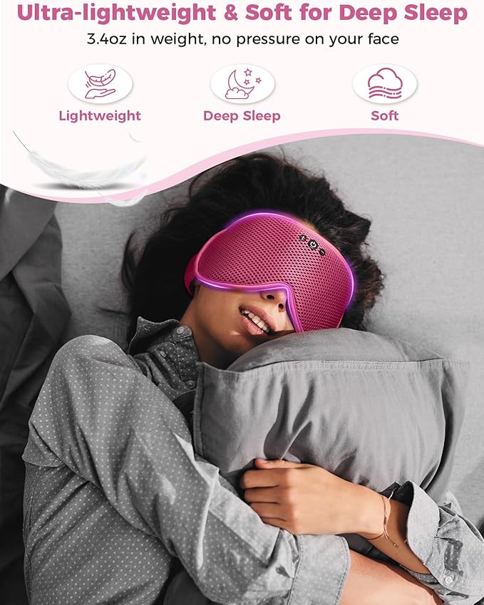 3D Contoured Sleep Mask with Bluetooth Headphones, Eye Masks - Image 3