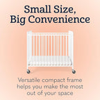Foundations Chelsea Slatted Metal Compact Daycare Crib, Compact Mini Size - Image 5