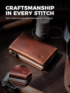LORZOR Wallet for Men with Metal Card Holder, Pop Up Wallet, Finest Full Grain - Image 2