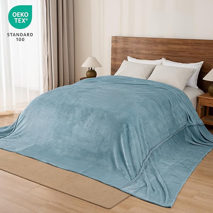 PHF Oversized King Fleece Blanket 120"x120", No Shed No Pilling Big Soft Blanket - Image 5