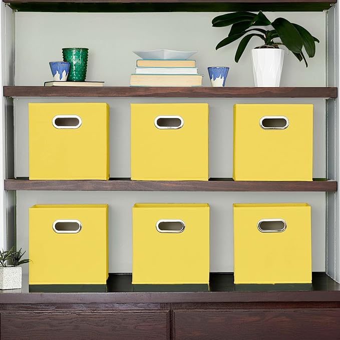 Household Essentials Yellow]Fabric Storage Bins - Image 3