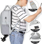 CADeN Camera Backpack w/ 15.6" Laptop Compartment, USB Charge Port, Tripod - Image 5