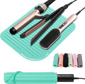 Quccefods Heat Resistant Mat Large Silicone Hot Hair Tools Holder for Curling Irons Flat Iron Hair Straightener Mat Portable Vanity Pad
