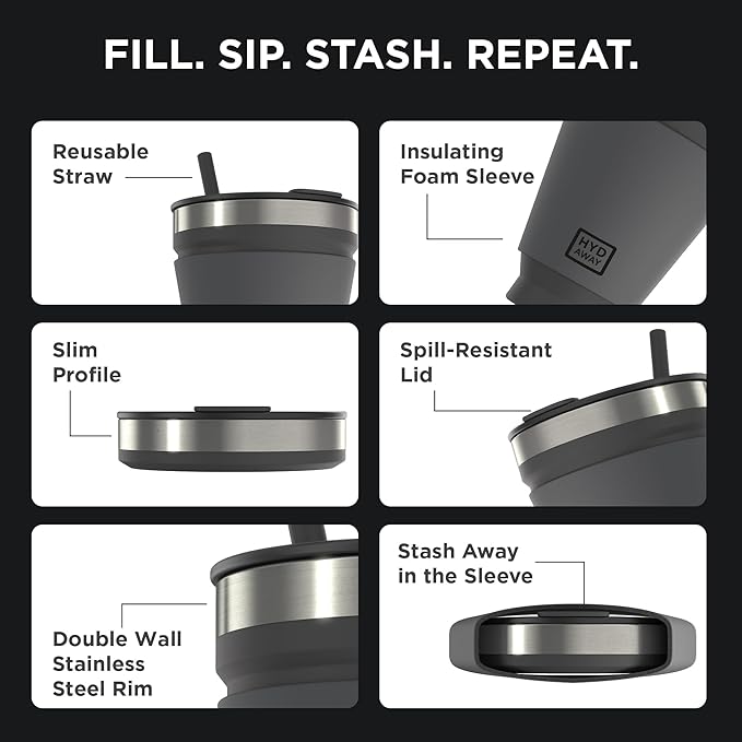 HYDAWAY 16oz Collapsible Tumbler - Image 4