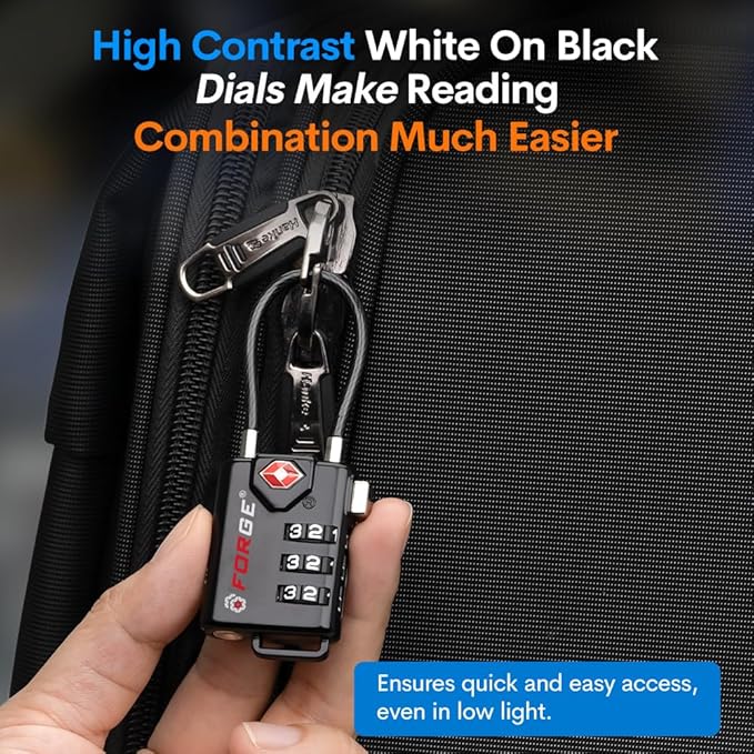 TSA Approved Cable Luggage Locks, 6 Pack, Easy Read Dials - Image 6