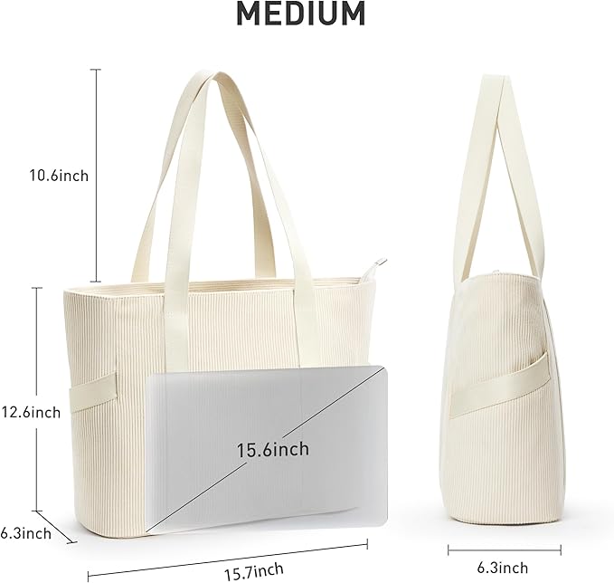 Tote Bag for Women with Zipper, Travel Tote Bags with Compartments Large - Image 4