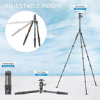 Lightweight Carbon Fiber Reverse Folding Travel Tripod - Image 5