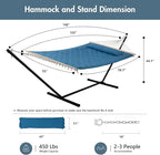 ANOW Double Hammock with 12 Feet Heavy Duty Steel Stand Combo, 2 Person Quilted - Image 6