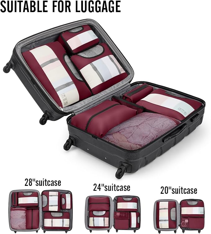 Veken 10 Set Packing Cubes for Travel Essential, Suitcase Organizer Bags in 4 - Image 6