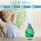 Essential Oil Diffuser 120ML, Glass Aromatherapy Diffuser with 4 Timer Settings & 7 Color Changing Lights, Waterless Auto Shut-Off, Ultra Quiet Oil Diffuser for Home, Office, Yoga, Spa and Sleeping