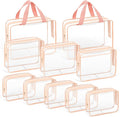 TISRATOK 10 PCS Clear Travel Makeup Toiletry Bag, Plastic PVC Cosmetic TSA by TISRATOK
