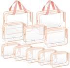 TISRATOK 10 PCS Clear Travel Makeup Toiletry Bag, Plastic PVC Cosmetic TSA by TISRATOK