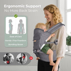 FRUITEAM Baby Carrier with Hip Seat - Image 6