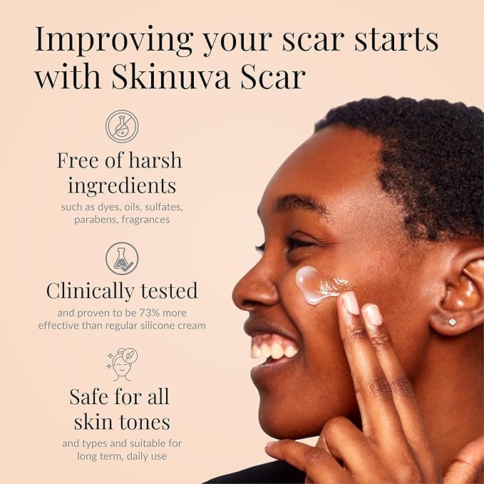 Skinuva® Scar (1.7 oz) & Bruise (14 capsules) - Advanced Silicone Cream Formulated with Growth Factors & Homeopathic Bruise Remedy Formulated with Arnica, Bromelain & Zinc
