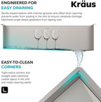 KRAUS Kore Workstation 45-inch Undermount 16 Gauge Stainless Steel Kitchen Sink - Image 4
