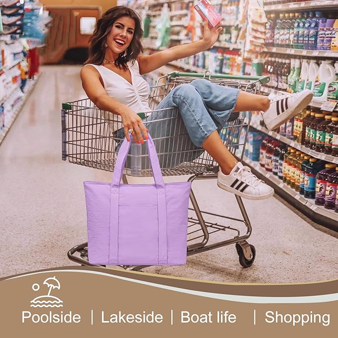 LEDAOU Beach Bags for Women, Beach Bags Waterproof Sandproof, Packable Beach - Image 2