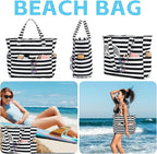 LEDAOU Beach Bag Waterproof Sandproof Women Tote Bag Pool Bag - Image 4