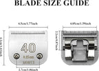 40 Cut Length 1/100"(0.25mm) Detachable Pet Dog Clipper Blades UltraEdge Series Clipper Blades for Dog Grooming Compatible with Most Andis,Oster A5 Wahl KM Series Clippers