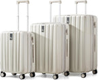 Hanke Expandable Hardshell Luggage Sets 3 piece Carry on Luggage by Hanke