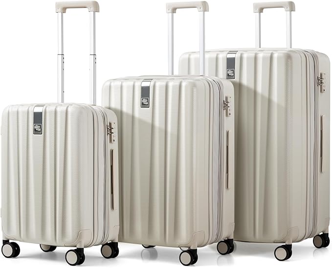 Hanke Expandable Hardshell Luggage Sets 3 piece Carry on Luggage by Hanke