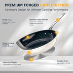 Nuwave 3-Piece 8”, 12” Forged Lightweight Frying Pan Set, G10 Healthy Duralon - Image 6