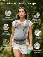 GROWNSY Baby Carrier Newborn to Toddler 7-44lbs, All Season Design - Image 2