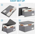 Extra Large Storage Bins with Lids, Foldable Fabric Storage Baskets with Lids - Image 4