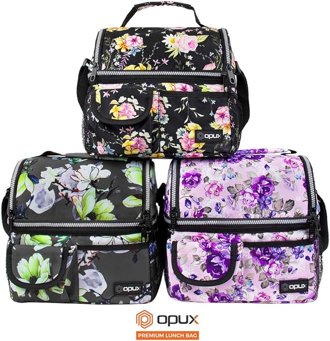 OPUX Lunch Box For Women, Insulated Large Lunch Bag Adult Work, Double Decker - Image 9