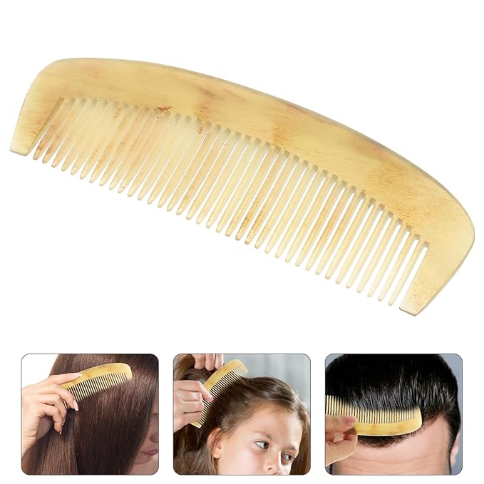 1Pc Natural Ox Horn Comb Of Hair No Static Health Care Hair Brush Hairdressing Comb For Hair, Styling Tools