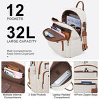 Backpack Purse for Women Laptop Backpack, Leather Travel Backpack Shoulder Bag - Image 6