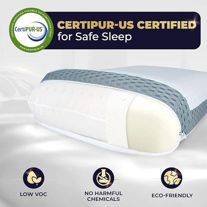 Royal Therapy Memory Foam Pillow, King Pillow Neck Pain Relief, - Image 3