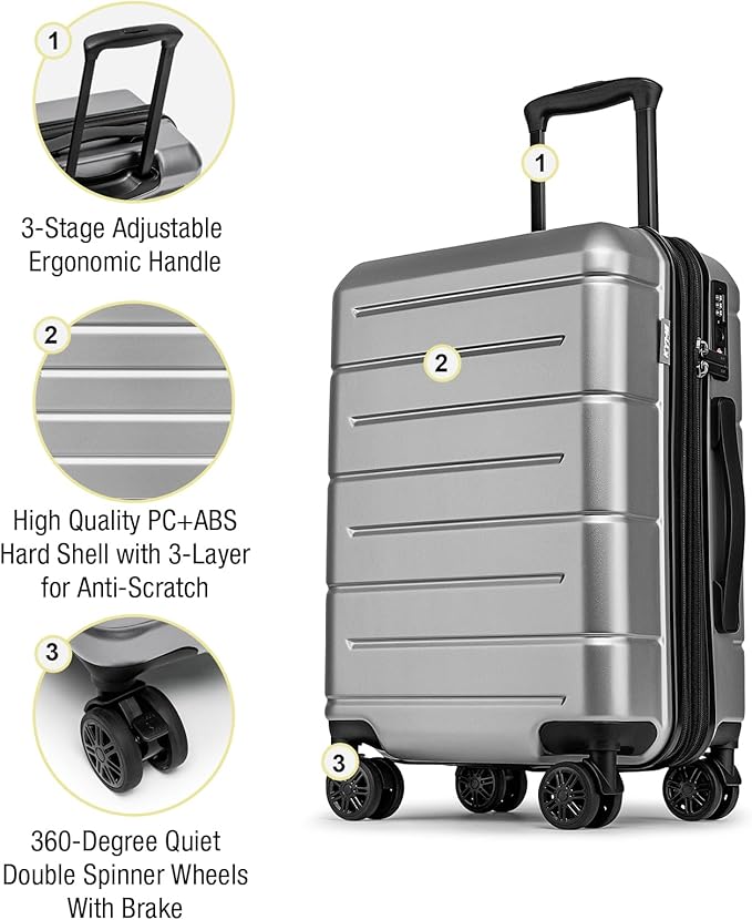 KYME Hardside Expandable Carry On Luggage 22x14x9 Airline Approved 20 Inch - Image 5