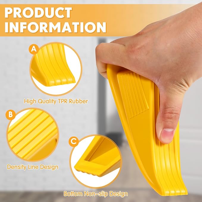 Frienda 6 Pcs Jumbo Door Stoppers Heavy Duty Door Stopper Tall up to 2inch Tall - Image 3