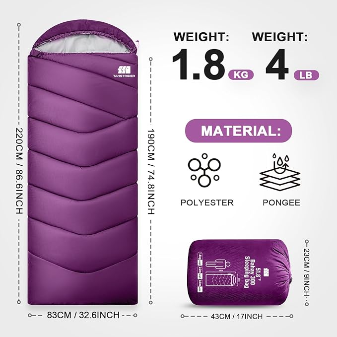 Sleeping Bags for Adults Cold Weather, Waterproof, Lightweight Camping Sleeping - Image 2