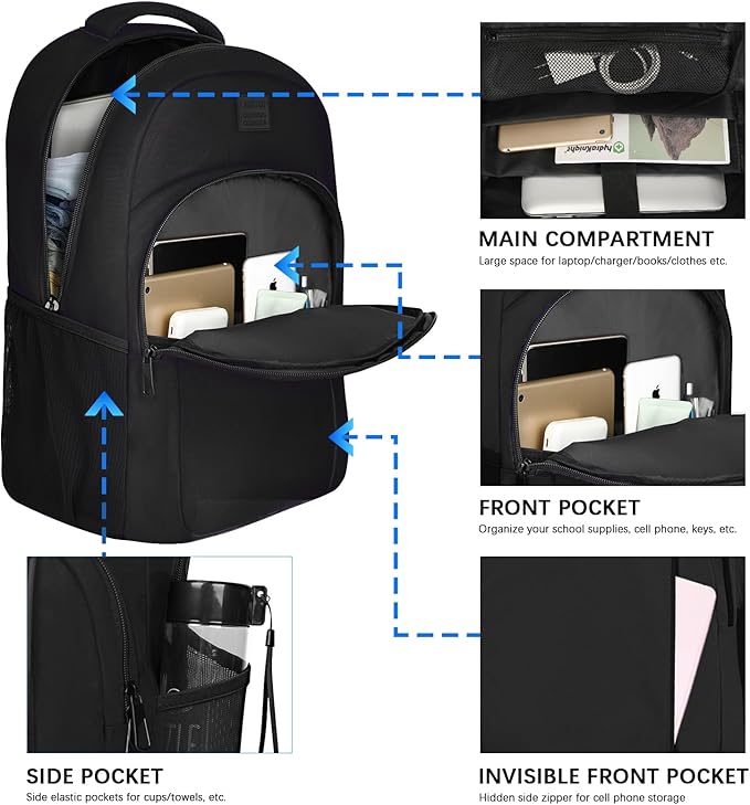 LARIPOP Extra Large Backpack, 17.3 Inch Business Laptop backpack - Image 3