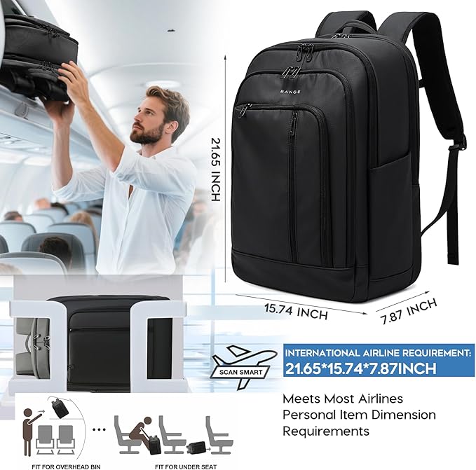 BANGE 28L Lightweight Backpack, 15.6-inch Laptop Travel Backpacks, Unisex - Image 4