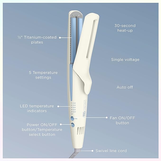 INFINITIPRO BY CONAIR QuadAir Flat Iron Hair Straightener, Damage Control with Single Pass Straightening, Quad Power is Four 1/2" Plates for Faster Styling and Less Damage