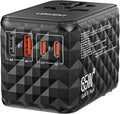 LENCENT 65W Universal Travel Adapter, GaN International Fast Charger 2 USB-A & by LENCENT