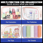 16 Pieces Clear Cosmetic Bags, Large Transparent Makeup Bags, TSA Approved - Image 5